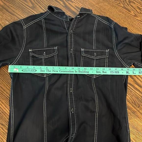 Machine custom Co. Mens black button down. Size M. - Picture 4 of 9